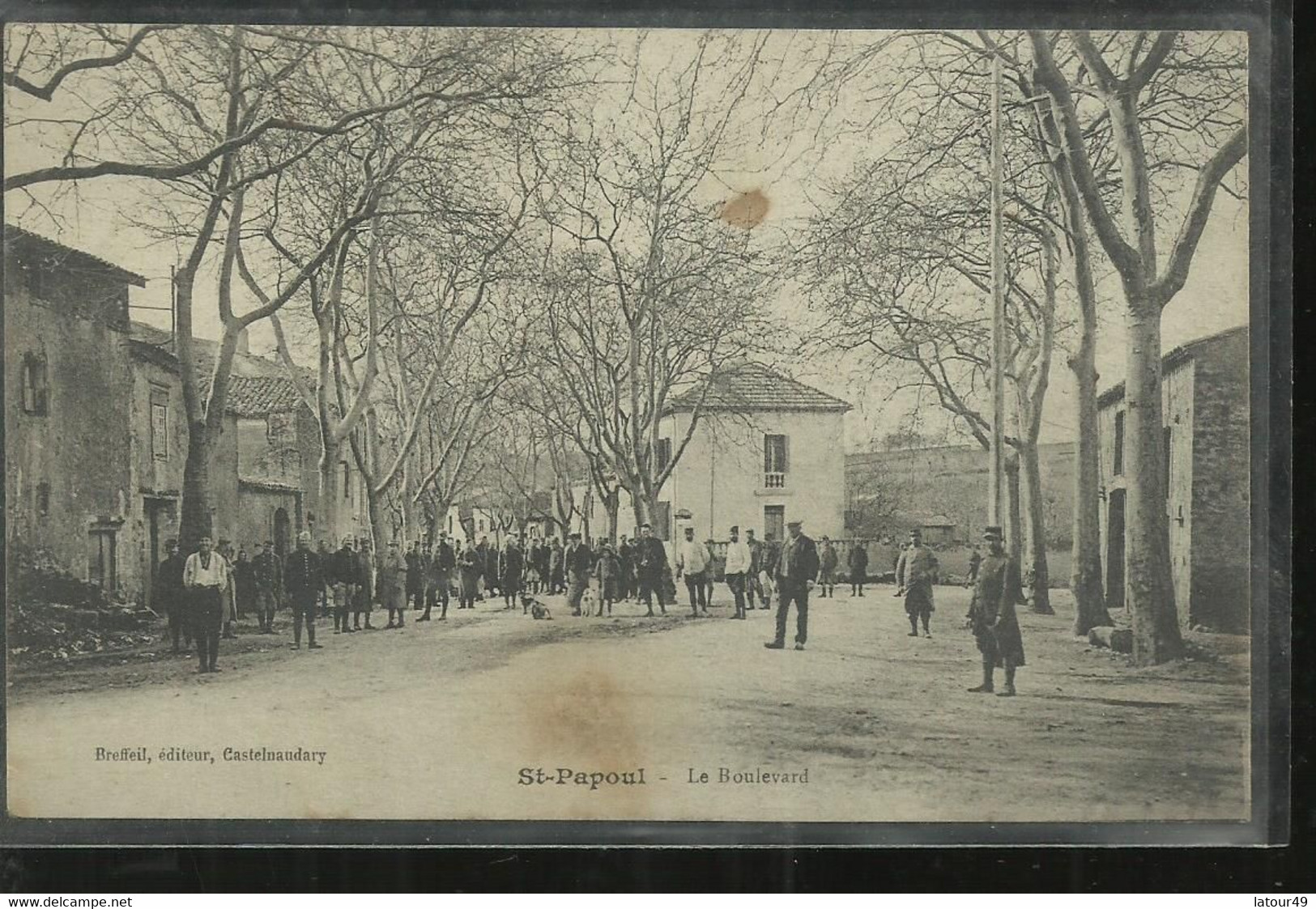 ST PAPOUL  LE BOULEVARD AU DOS VOIR TAMPON  POSTE 146 DE L  DEPOT 1915 - Storia Postale