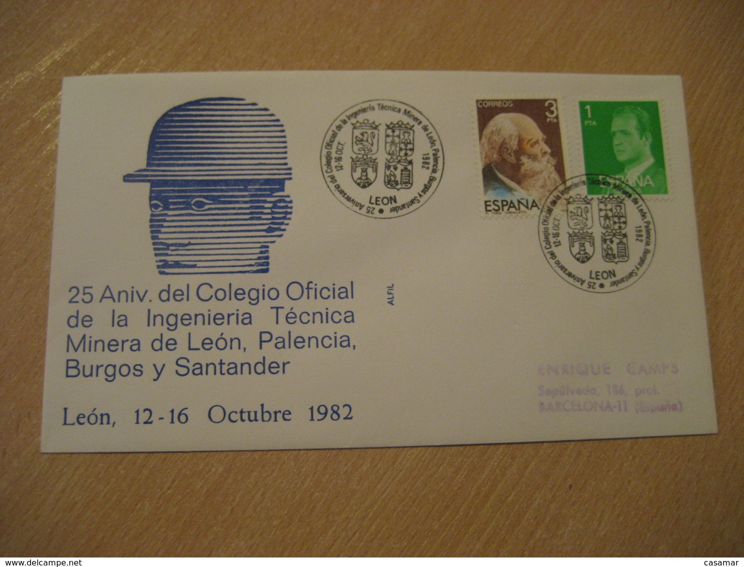 LEON 1982 Colegio Oficial Mineria Mine Mining Cancel Cover SPAIN Geology Geologie - Autres & Non Classés