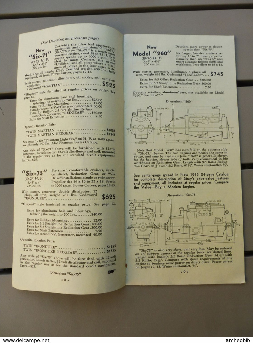 Catalogue Gray Marine Motors 1935 - Stati Uniti