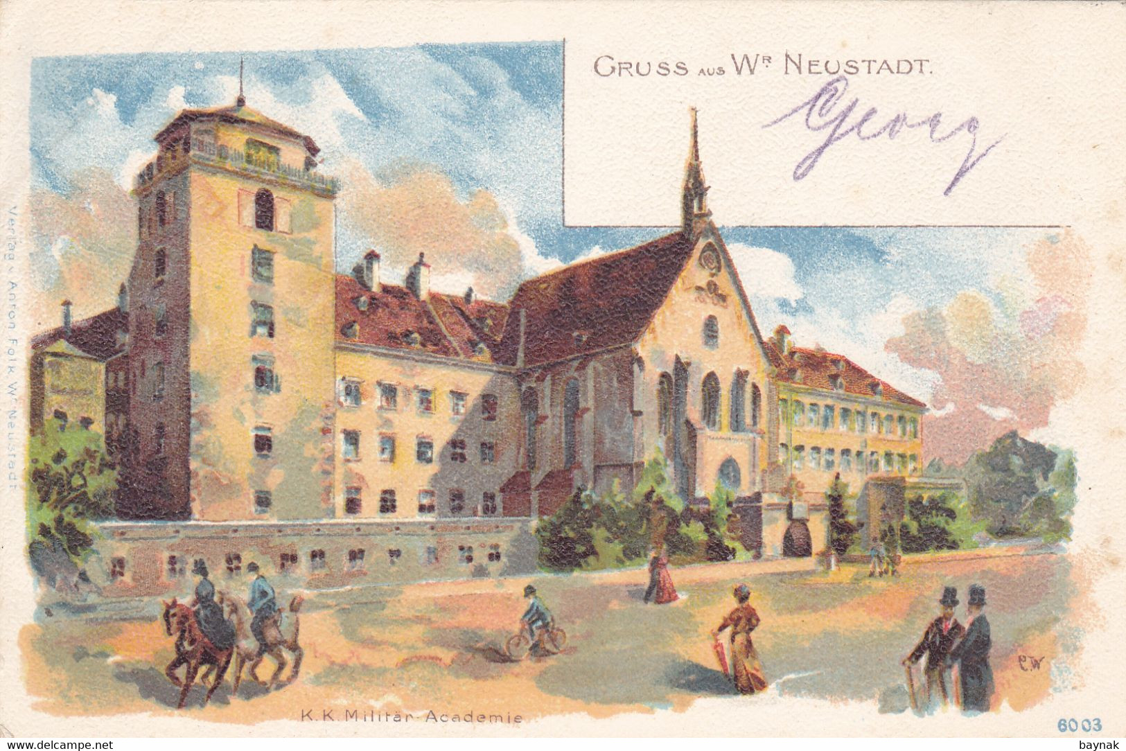 N.O.188  --  GRUSS  AUS WIENER - NEUSTADT -- K.K. MILITAR - ACADEMIE  --  LITHO  --  1901 - Wiener Neustadt