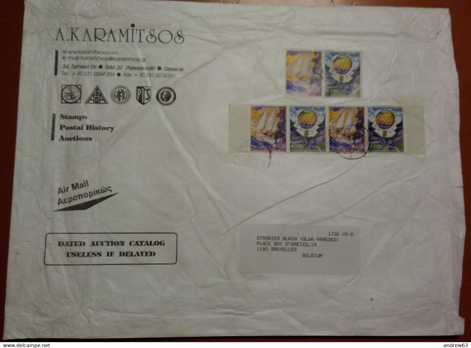 GRECIA - GREECE - GRECE - GRIECHENLAND - 2004 - 6 Stamps Europa Cept - Big Envelope - Viaggiata Da Thessaloniki Per Brux - Brieven En Documenten