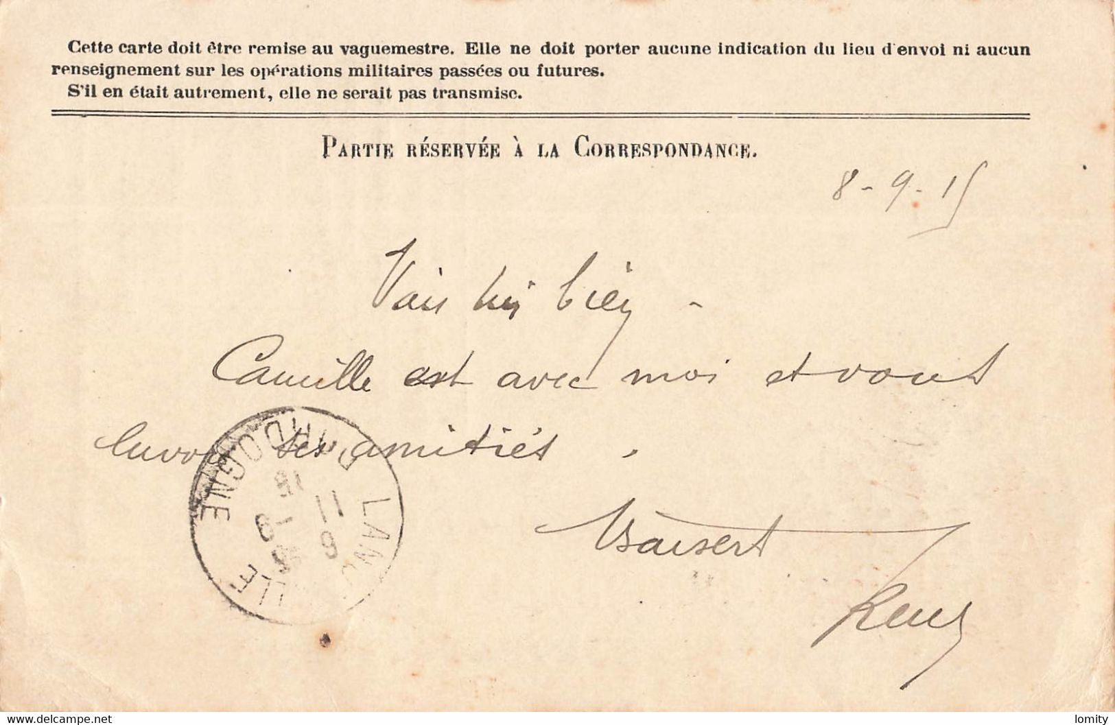 Guerre 1914 1918 Carte Franchise Militaire 1915 Cachet Tresor Et Postes Secteur Postal 88 Gervaise Excideuil - War 1914-18