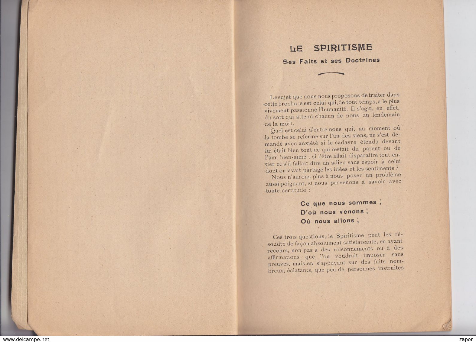 Le Spiritisme Ses Faits Et Ses Doctrines - Dr. Dusart - 1909 - Esotérisme