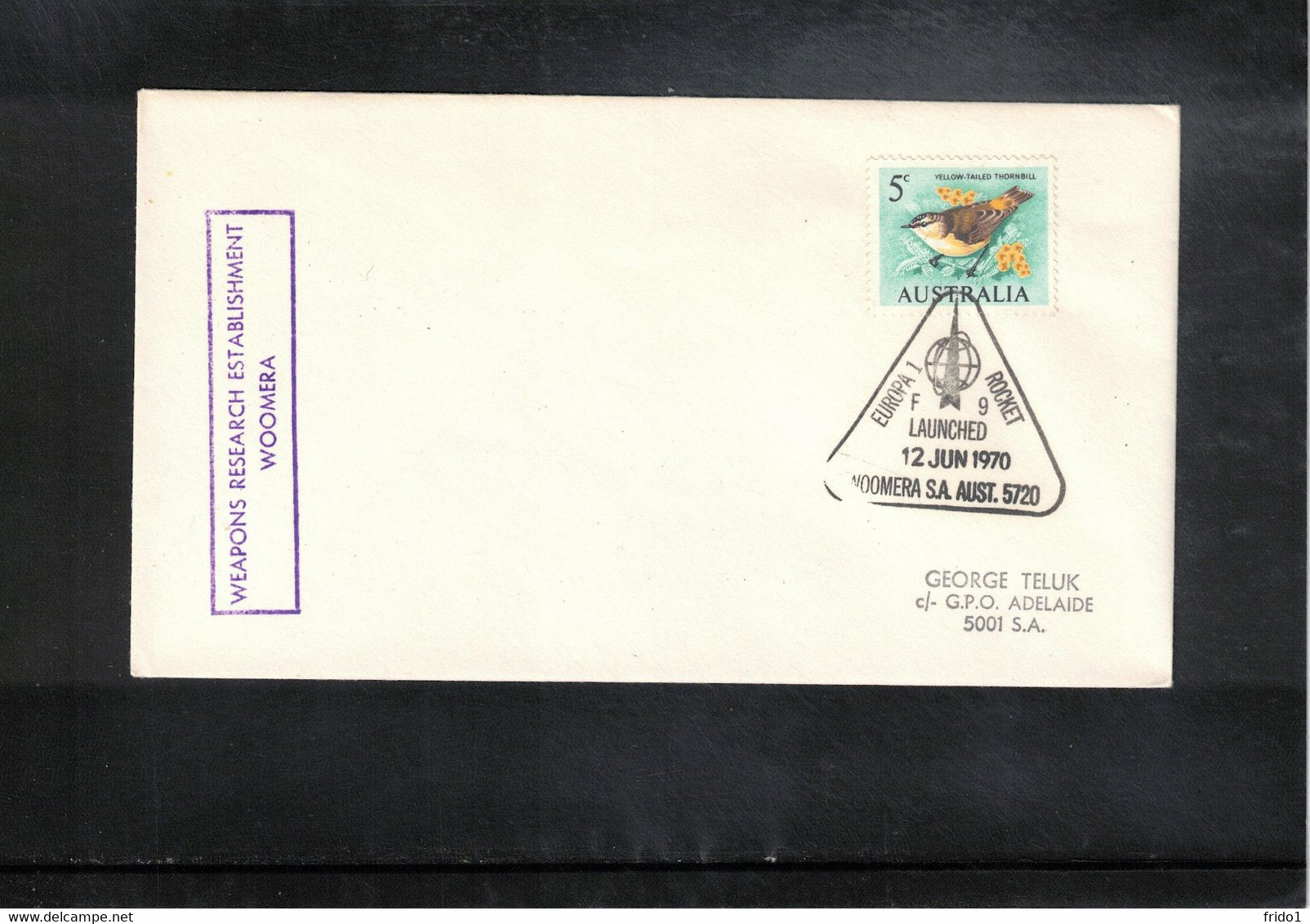 Australia 1970 Space / Raumfahrt Woomera Europa 1 Rocket Launched Interesting Letter - Oceanía