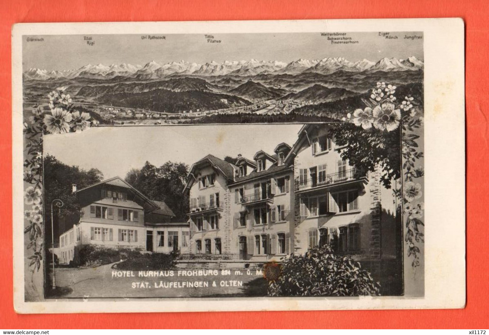 ZBO-22 Litho Hotel Kurhaus Frobburg Läufelfingen U. Olten.  Feldpost Infanterie Regiment 21 - Läufelfingen