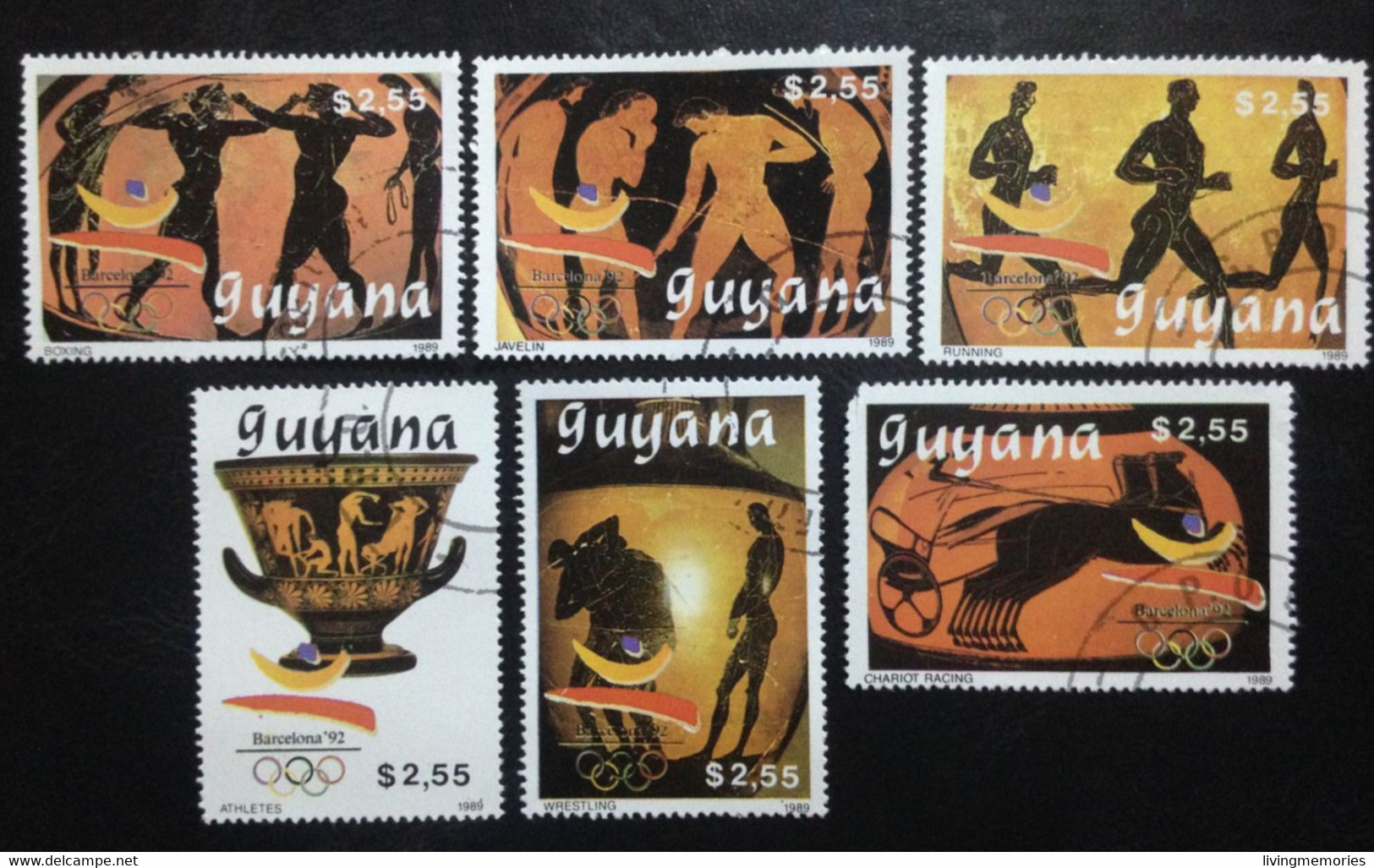 L2P1, GUYANA, Stamps CTO, « OLYMPIC GAMES », 1989 - Summer 1992: Barcelona