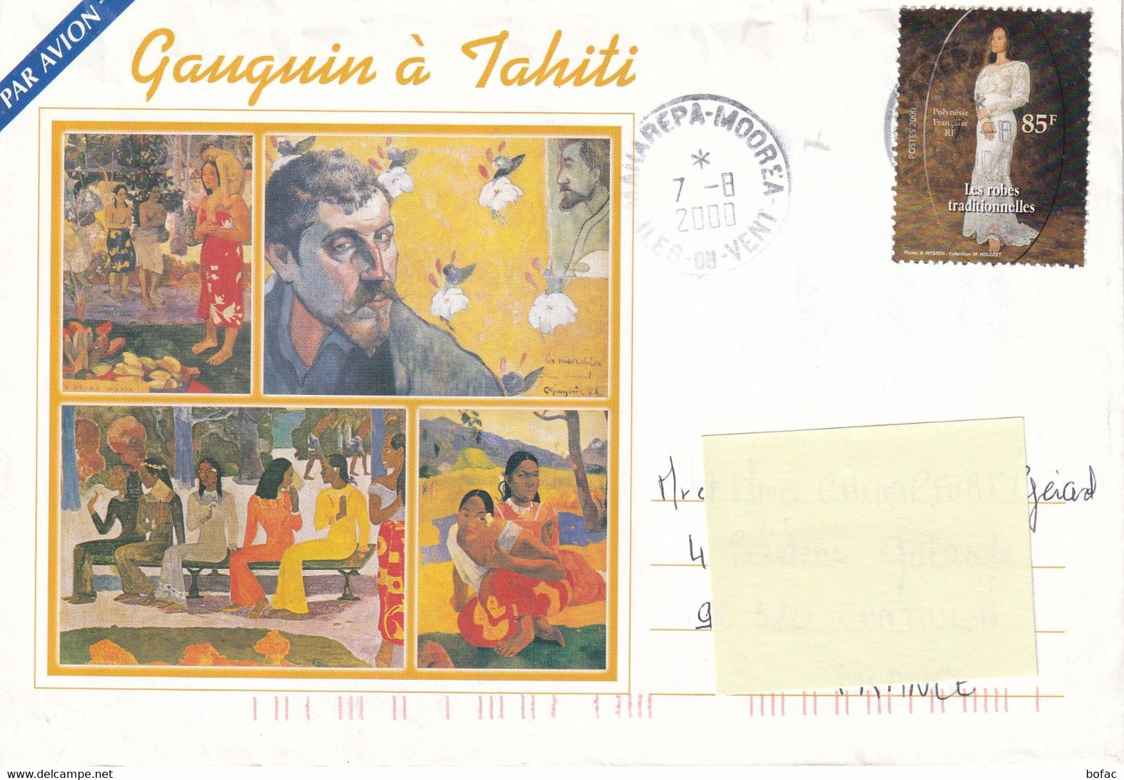Enveloppe Illustrée Le  Cachet En Date Ainsi Que Le Timbre Année  2000   (2216) 2 Scans - Tahiti