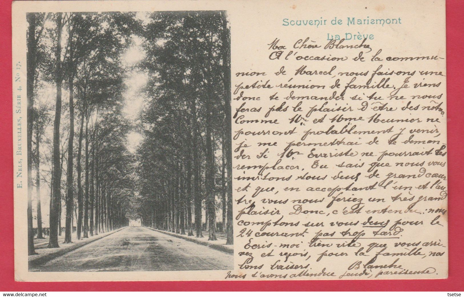 Mariemont - La Drève... Précurseur 1901 ( Voir Verso ) - Morlanwelz
