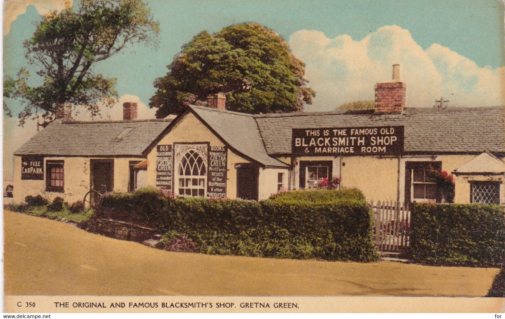 Royaume Uni : Ecosse : Dumfriesshire : The Original And Famous Blacksmith's Shop - Getna Green : Colorisée : Photochrom - Dumfriesshire