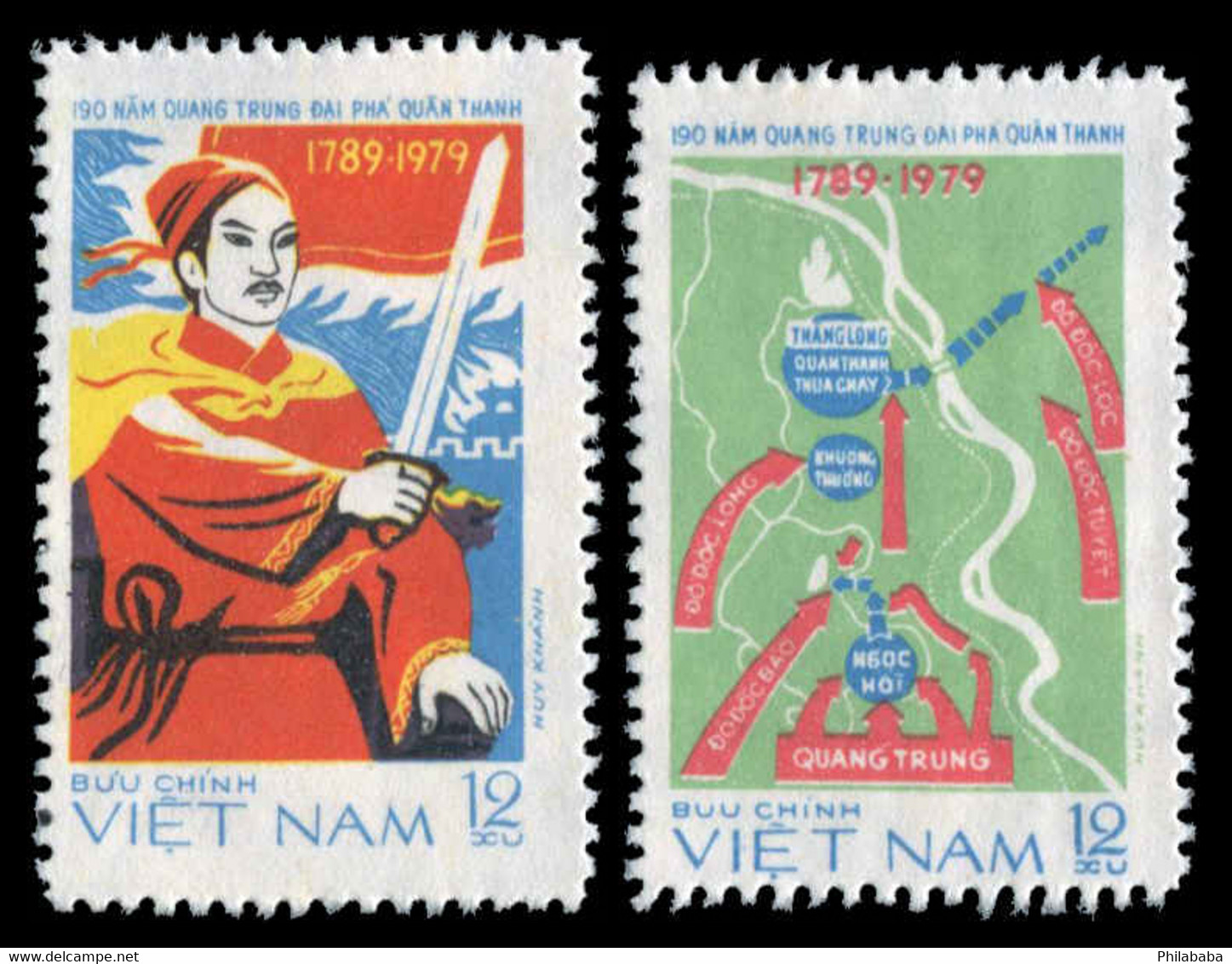 Vietnam 1979 Mi# 1016/17 No Gum (as Issued) 190th Anniversary Of Quang Trung's Victory Over The Thanh - Vietnam