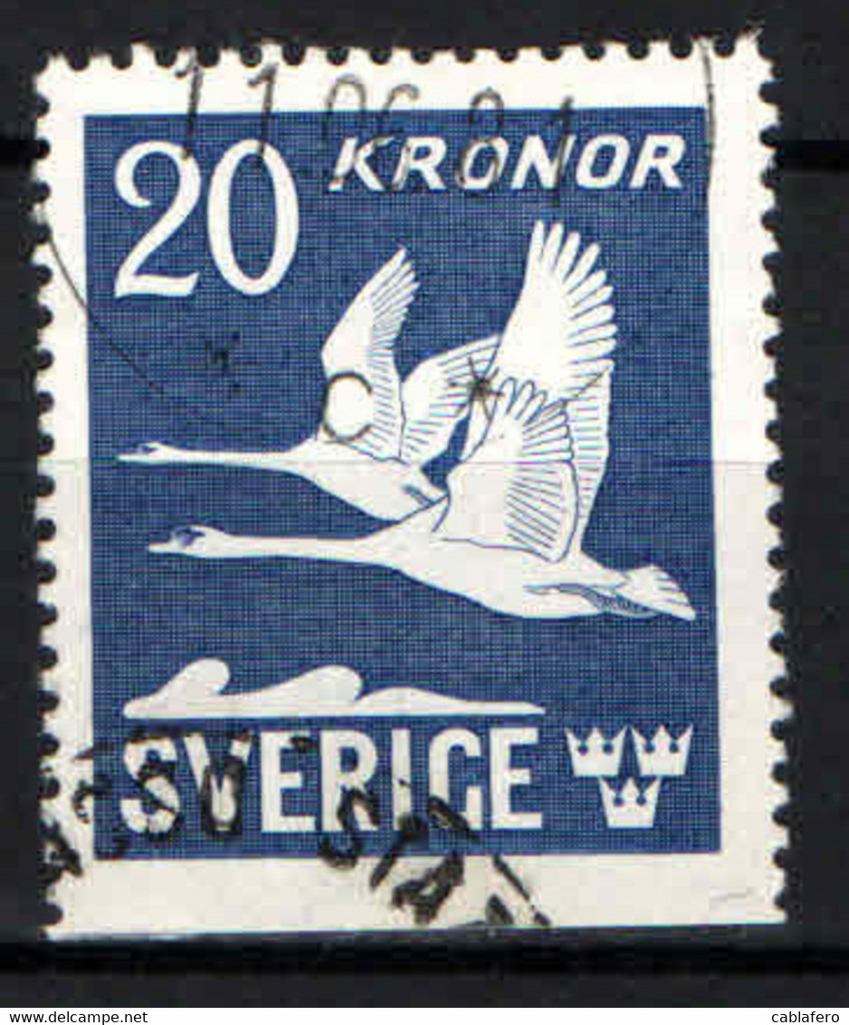 SVEZIA - 1942 - CIGNI IN VOLO - USATO - Used Stamps