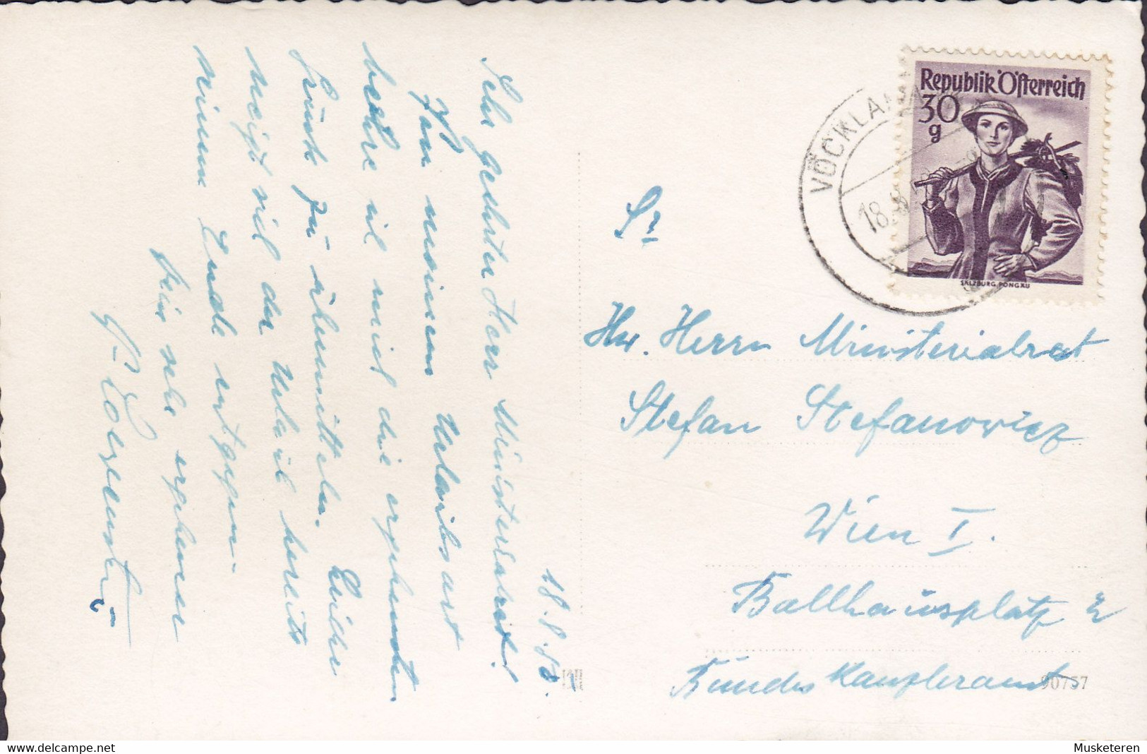 Austria PPC Vöcklamarkt Brandt 9548 VÖCKLAMARKT 1950 Echte Real Photo Véritable Trachten Stamp (2 Scans) - Vöcklabruck