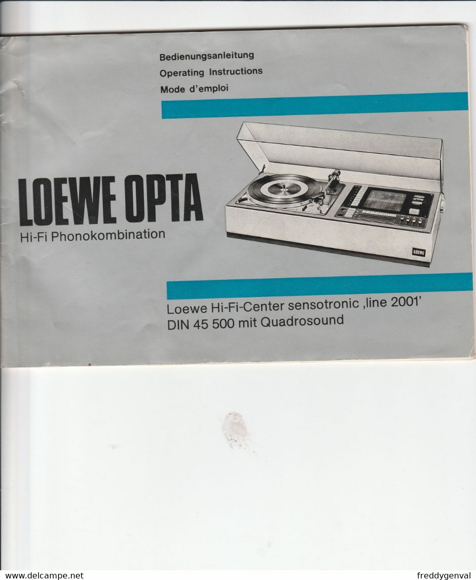 LOEWE OPTA HIFI CENTER PHONOKOMBINATION - Técnico