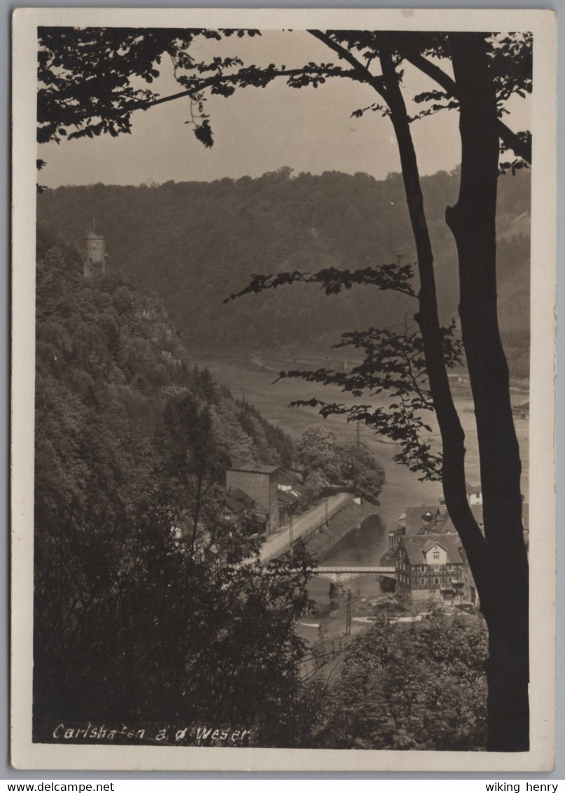 Bad Karlshafen - S/w Blick Auf Die Mündung Der Diemel In Die Weser Vor 1935   Carlshafen - Bad Karlshafen