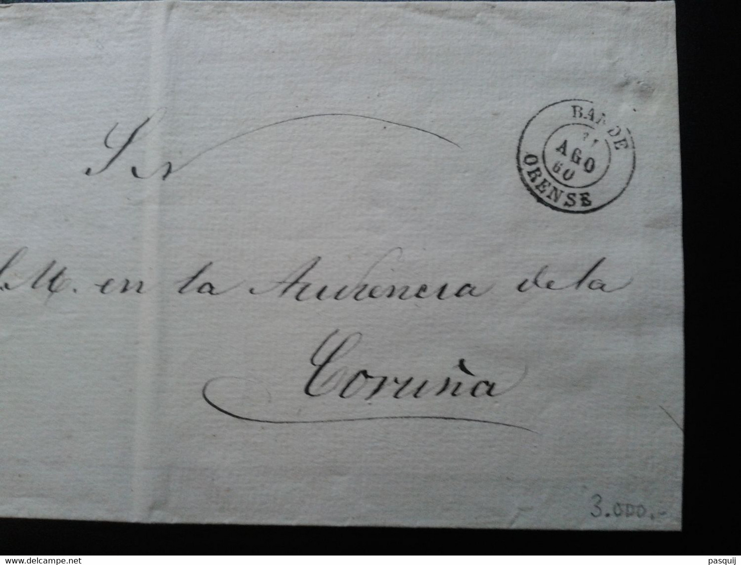 España - ISABEL II- Edifil 36 Pareja - Carta Bande (Orense) - La Coruña - 21 Agosto De 1860 - Espagne Lettre - Spain RR - Autres & Non Classés