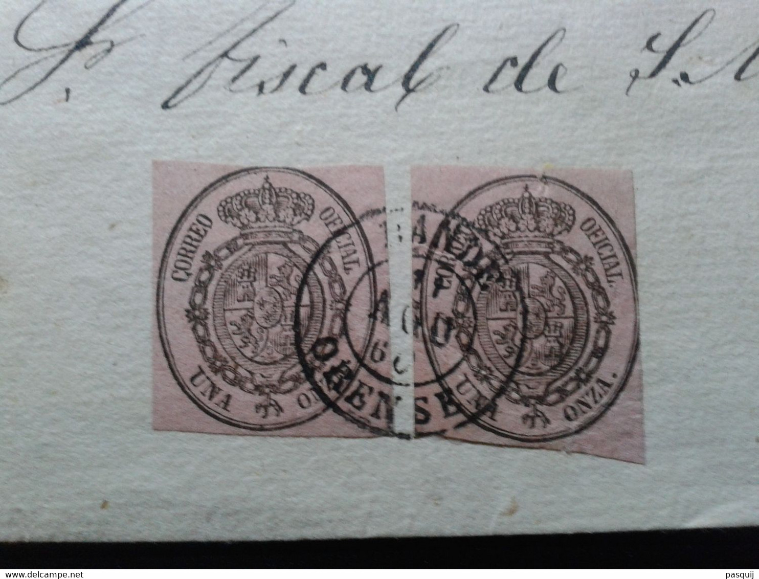 España - ISABEL II- Edifil 36 Pareja - Carta Bande (Orense) - La Coruña - 21 Agosto De 1860 - Espagne Lettre - Spain RR - Other & Unclassified