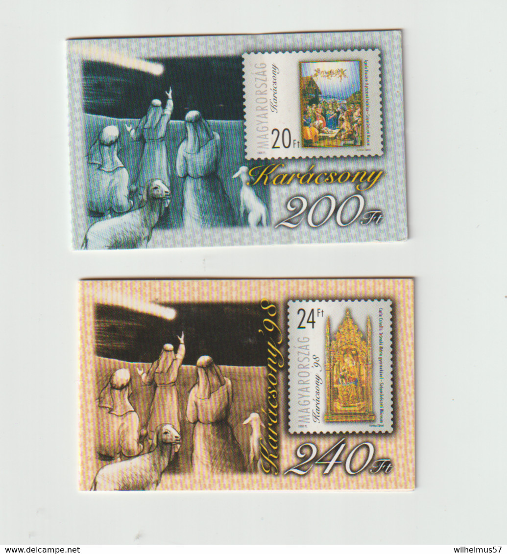 (W043) HUNGARY 1998. CHRISTMAS 2 COMPLETE BOOKLETS WITH 10-10 STAMS MNH - Postzegelboekjes