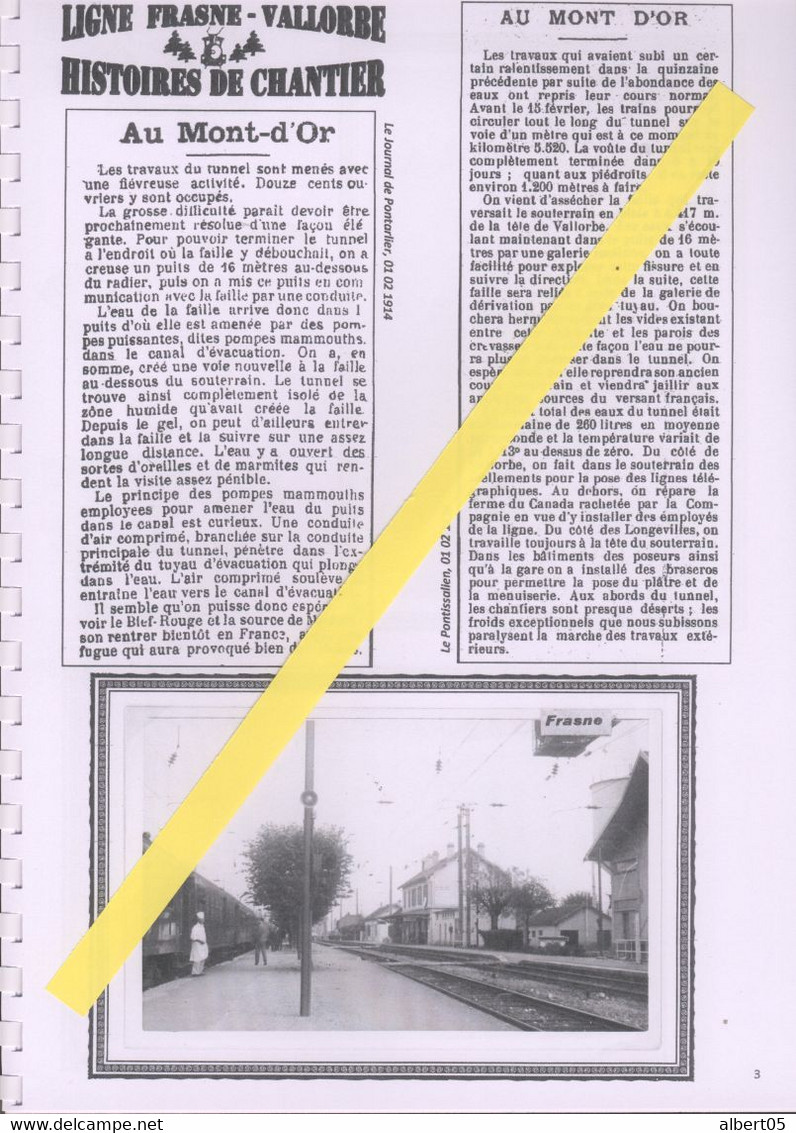 Ligne Frasne-Vallorbe - Histoires De Chantiers - Années 1914/15 - Structures