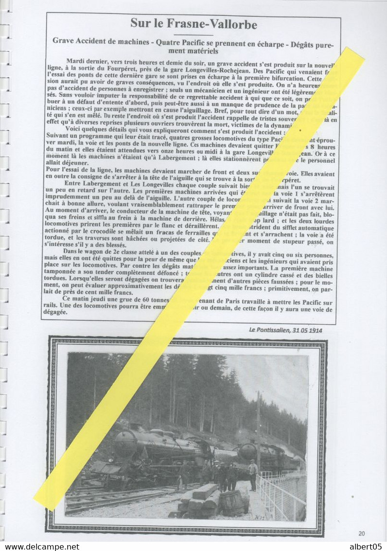 Ligne Frasne-Vallorbe - Histoires De Chantiers - Années 1914/15 - Ouvrages D'Art