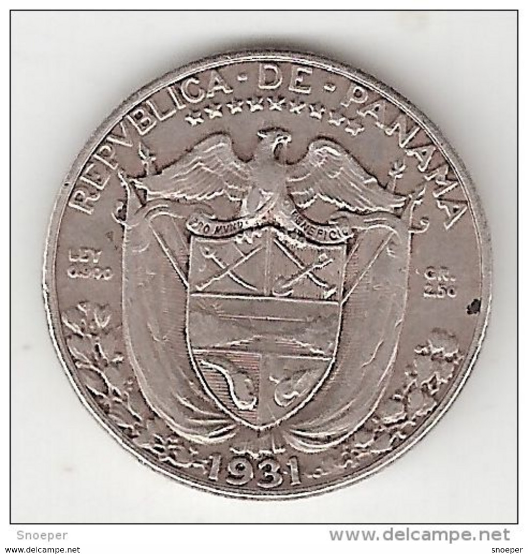 *panama  1/10 Balboa  1931  Km 10.1  Vf+ !!!!! Catalog Val 24$ - Panama