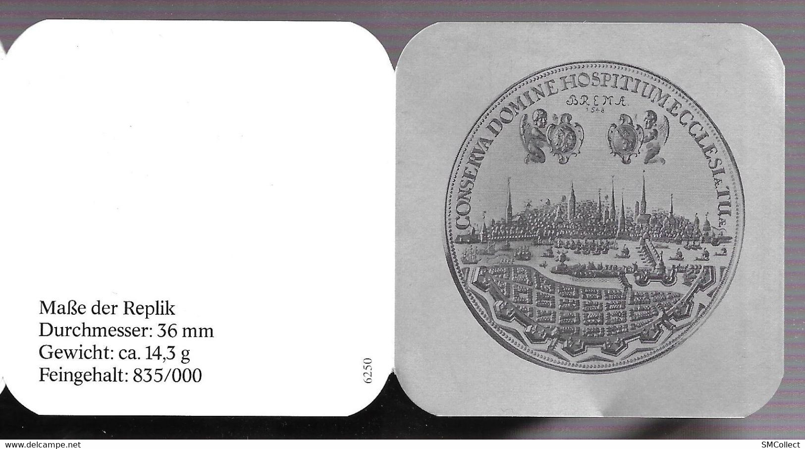 Bremer Schaugulden 1648 Proof. Réplique En Argent 835/1000e, 14.3 Grammes, Dans Son écrin, Avec Notice Explicative - Autres & Non Classés