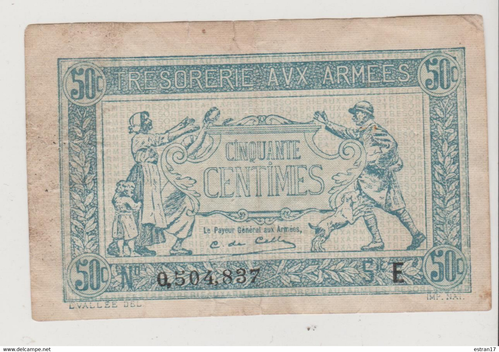 1 BILLET TRESORRERIE AUX ARMEES 50C - Kiloware - Banknoten