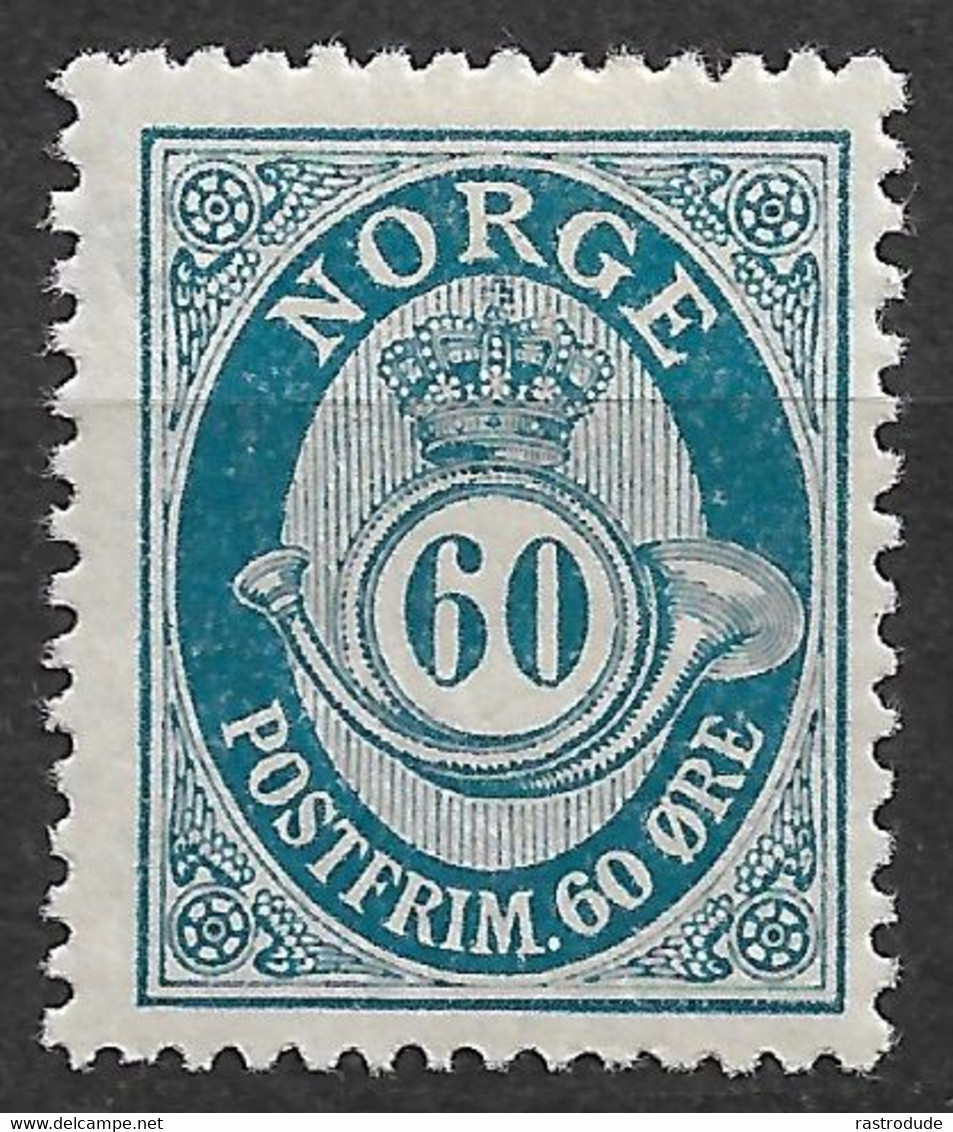 1877 NORWAY NORWEGEN - 60ø  Mi. 31 - UNUSED MH - Cat €36 - Ungebraucht