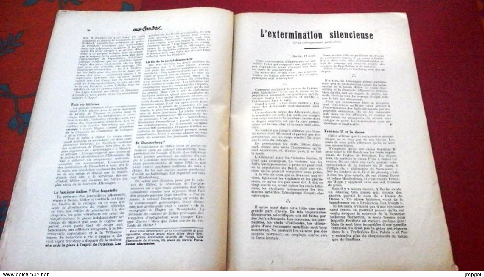 Aux Écoutes N° 778 Avril 1933 Journal Nationaliste Anti Allemand Hitler Troisième Reich Extermination Silencieuse - 1900 - 1949