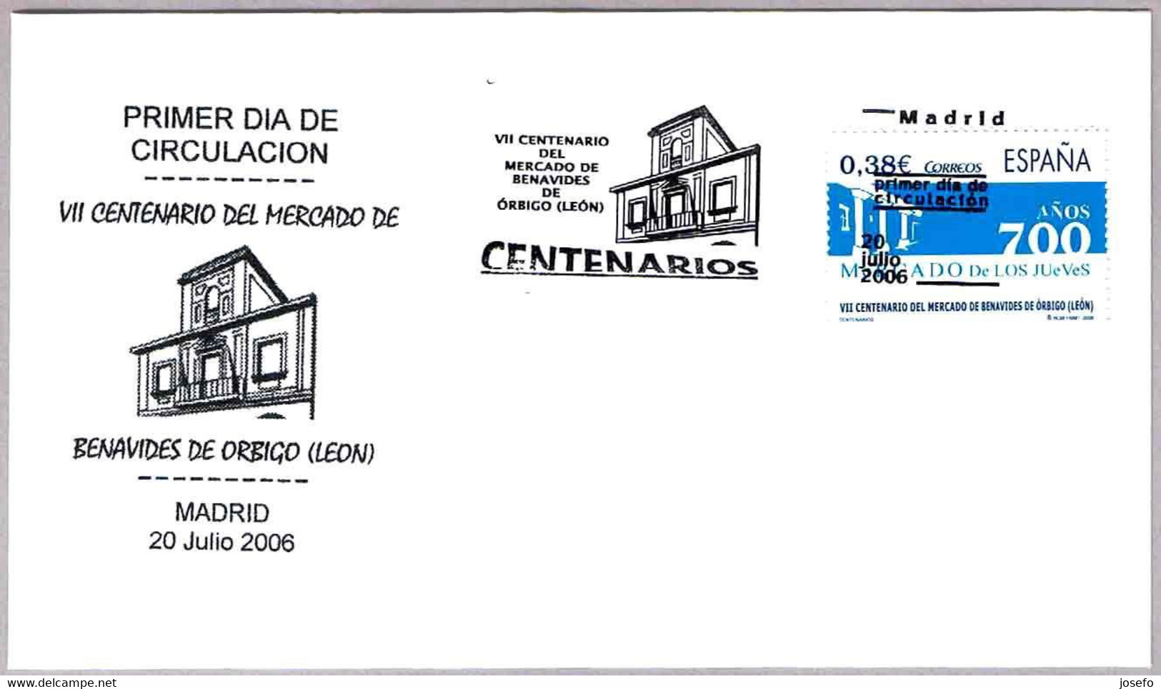 VII CENT. MERCADO DE BENAVIDES DE ORBIGO (LEON). FDC Madrid 2006 - Agriculture
