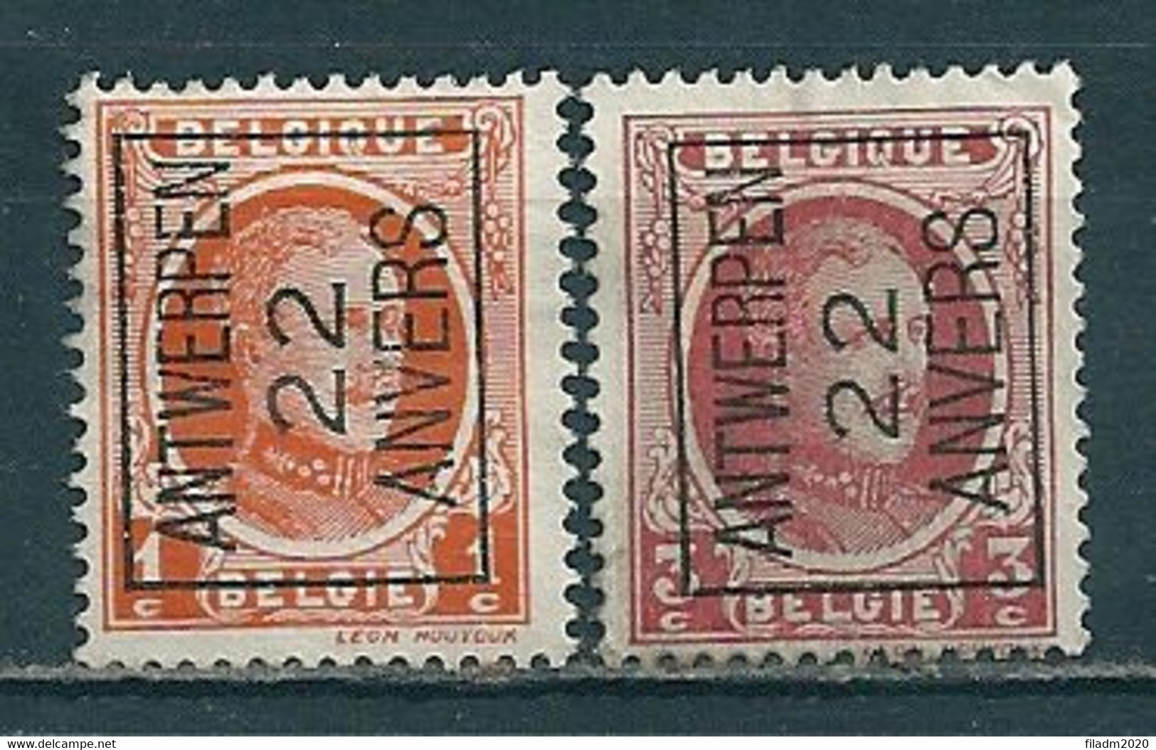 PREO 66/67 Op Nr 190/191 ANTWERPEN 22 ANVERS - Positie A - Typografisch 1922-31 (Houyoux)