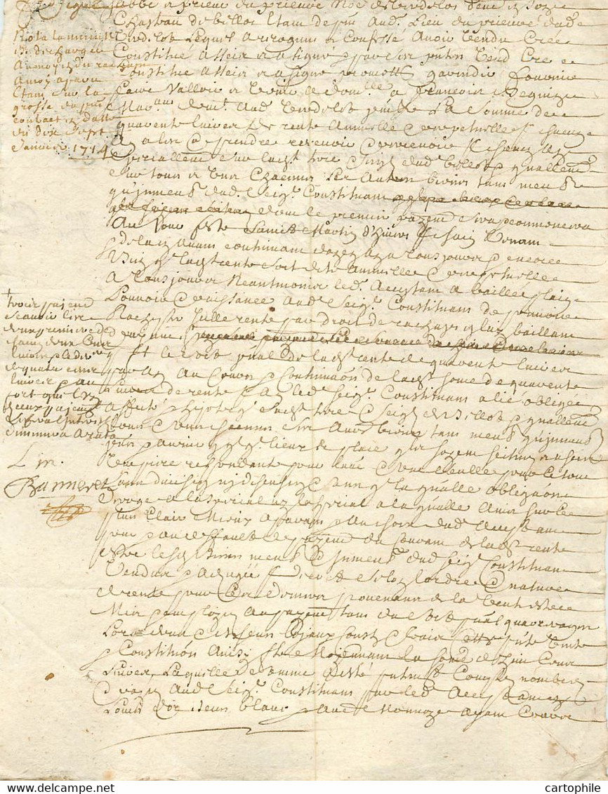 Acte De 1709 - Transaction Entre Seigneur De Bellot, Abbé Prieur De Verdelot, Et Francois Beguin De Verdelot - Manuscrits