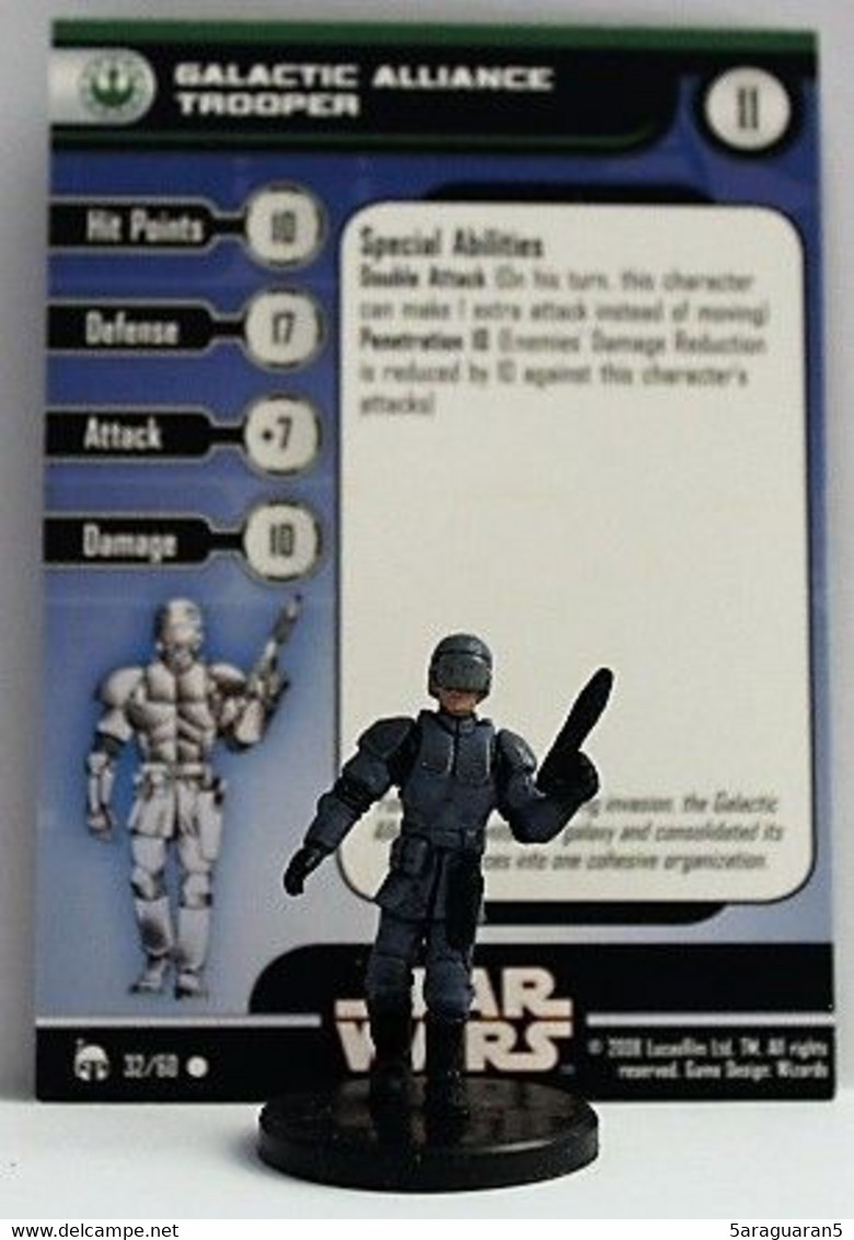 Star Wars Miniatures - Legacy Of The Force - 32 - Galactic Alliance Trooper - Commune - Autres & Non Classés