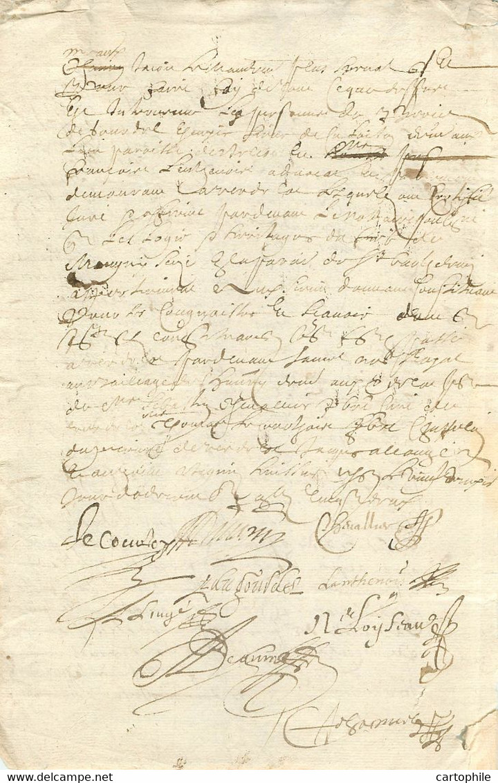 Acte De 1652 - Transaction Entre écuyer Charpentier De St Bathélémy (77) Et N. Loyseau écolier Sur Fief De Magny - Manuscripts
