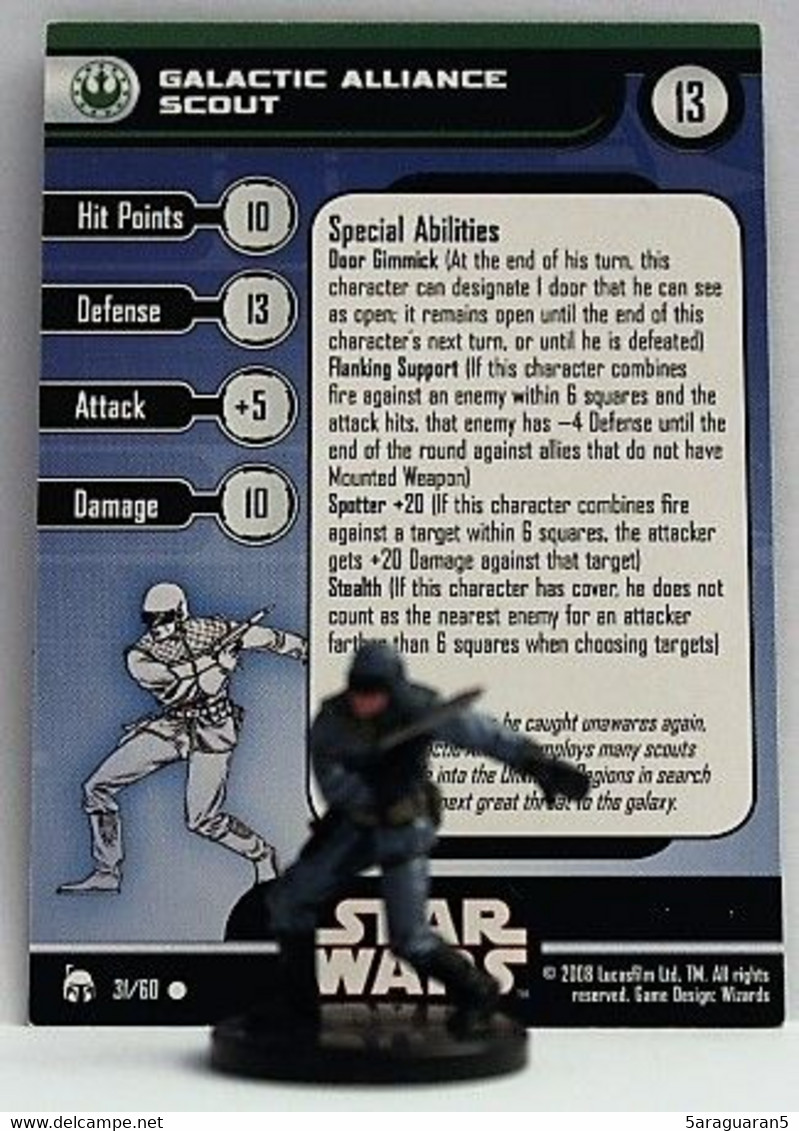 Star Wars Miniatures - Legacy Of The Force - 31 - Galactic Alliance Scout - Commune - Autres & Non Classés