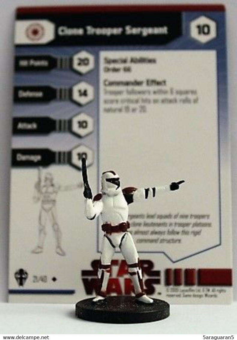 Star Wars Miniatures - Galaxy At War - 21 - Clone Trooper Sergeant - UNCO - Autres & Non Classés