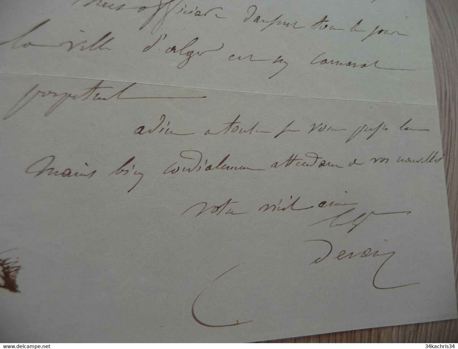 1857 Armée D'Afrique LAS Autographe Signée Général Devaux Affaires Militaires 3 Pages - Documenten