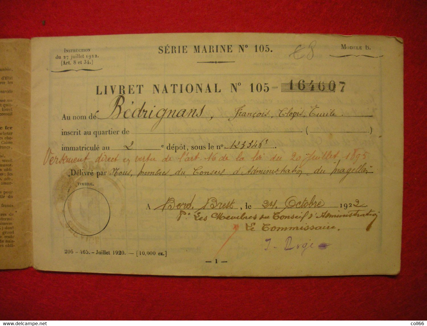 1922-1940 Marine Nationale Lot documents François Bedrignans Catalan Rivesaltes 66 Certificats Permes cahiers Solde AFN