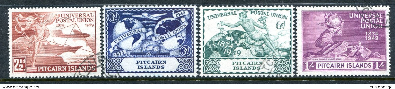 Pitcairn Islands 1949 KGVI 75th Anniversary Of UPU Set Used (SG 13-16) - Pitcairneilanden