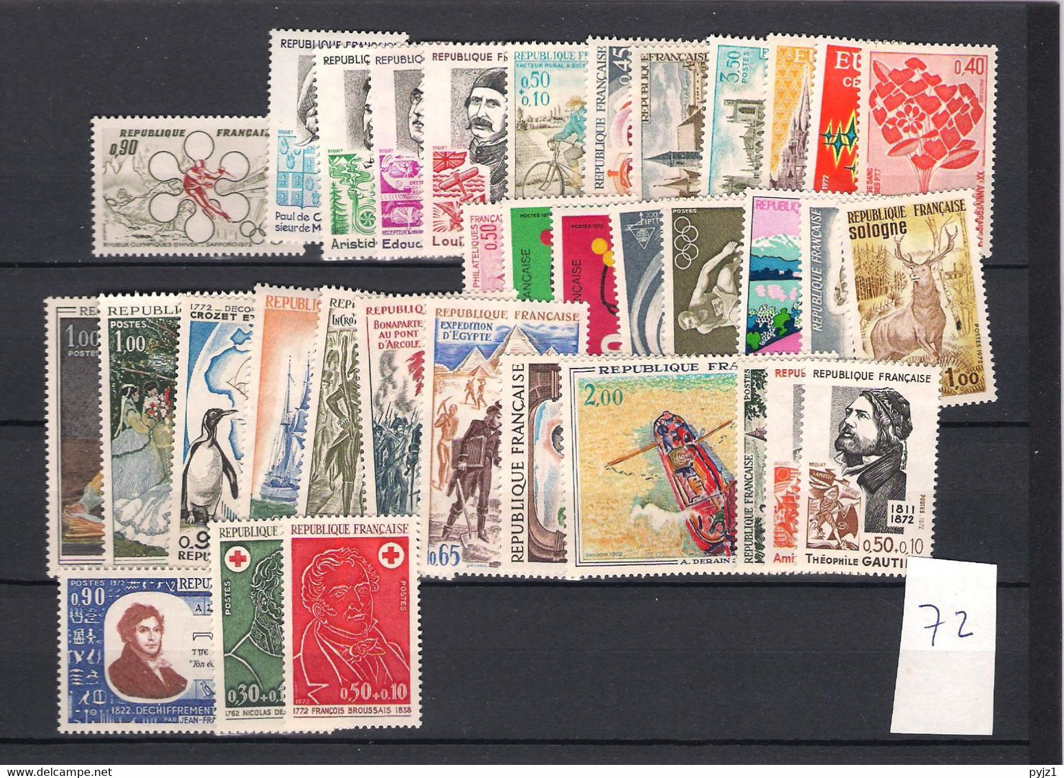 1972 MNH France Année Complète Suivant Michel, Year Collection , Postfris - 1980-1989