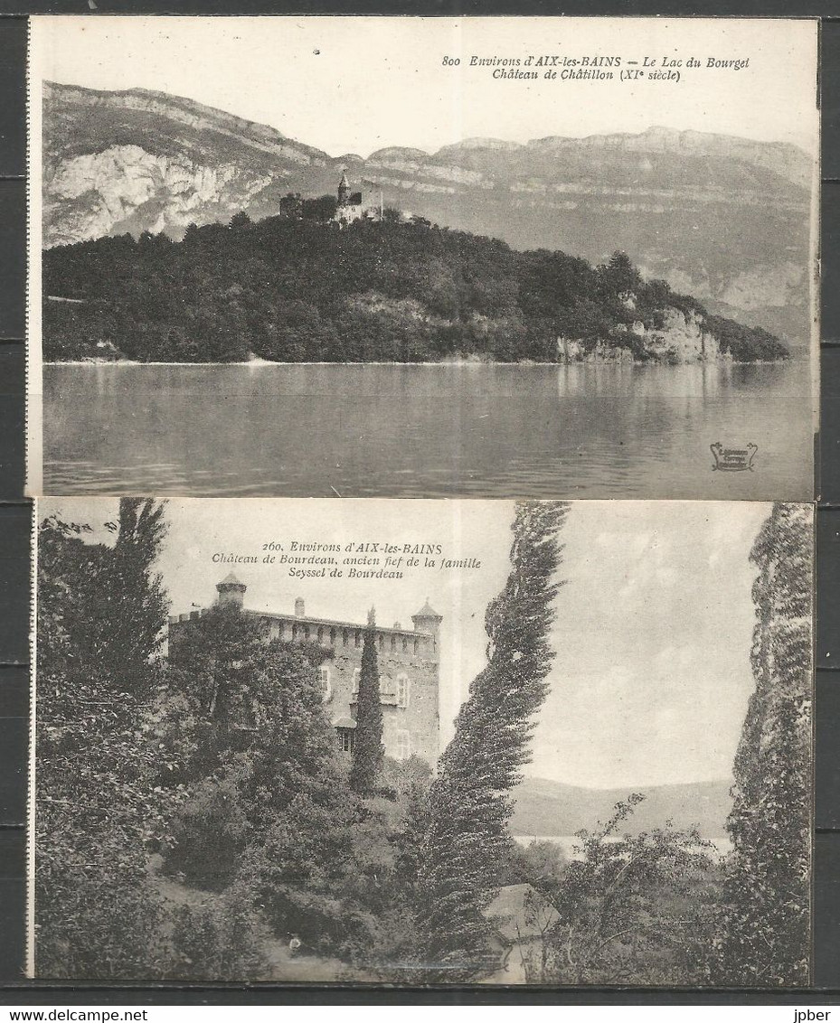 France - 2 CP De Environs De AIX-LES-BAINS - Châteaux De Châtillon Et De Bourdeau - Aix Les Bains