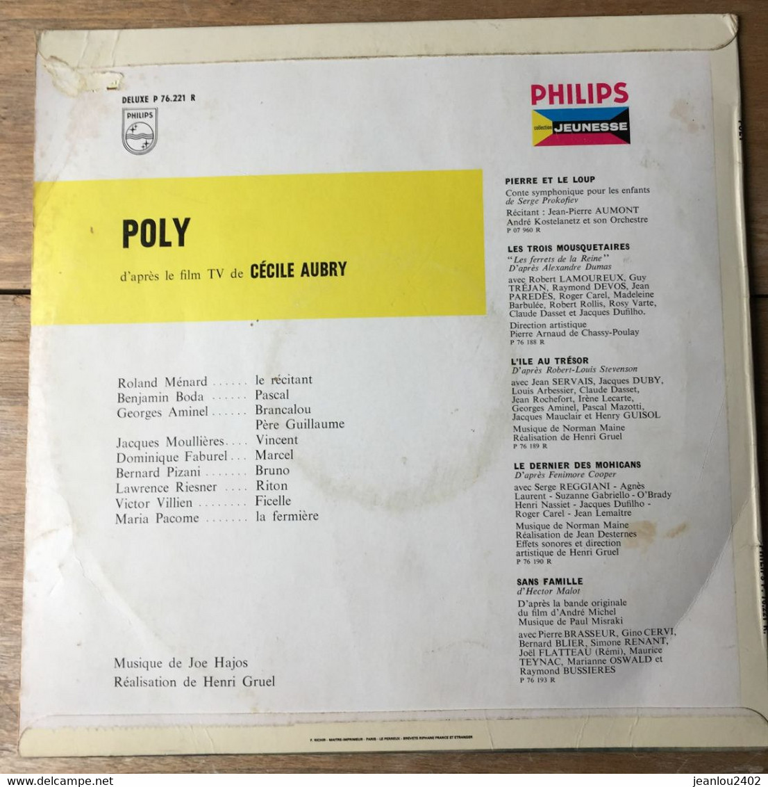 DISQUE 33 TOURS   "POLY" 25cm Deluxe Philips P. 76.221 R.1962 - Enfants