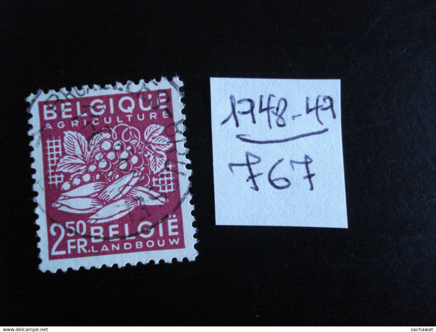 Belgique 1948-49 - 2f Produits Agricoles - Y.T. 767 - Oblitérés - Used - 1948 Export