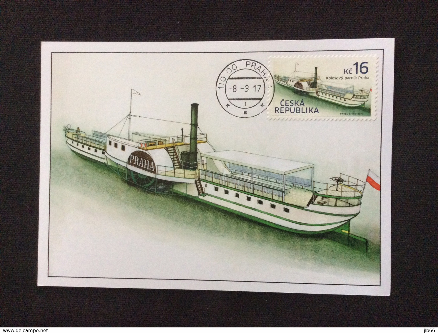 2017 : Carte Maximum Card Bateau Vapeur Roue à Aube Praha - FDC