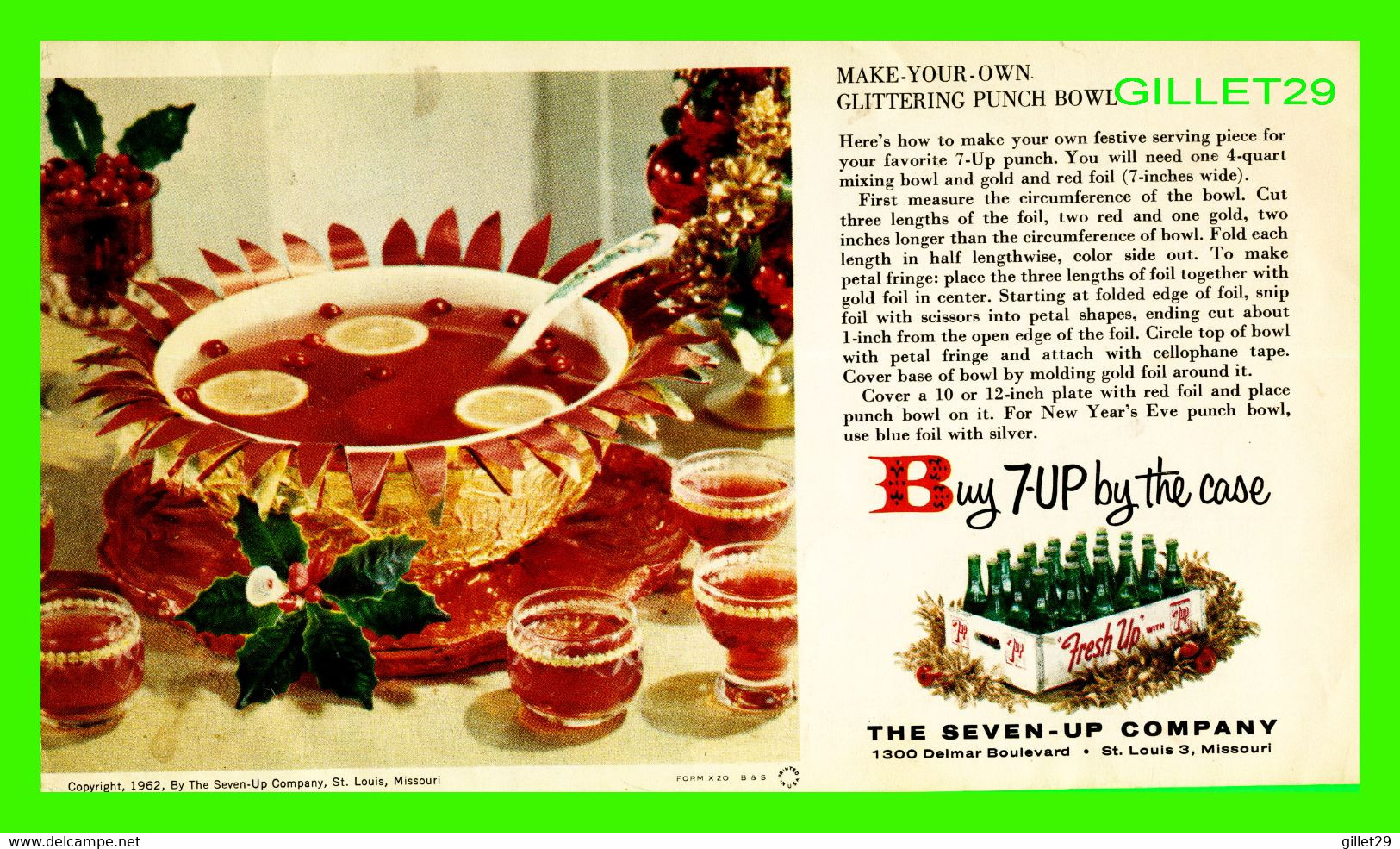 LIVRE, BOOK - SERVE A 7-UP PUNCH - PUT A SURPRISE IN YOUR PARTY ! IN 1962 - 8 PAGES - - Nordamerika