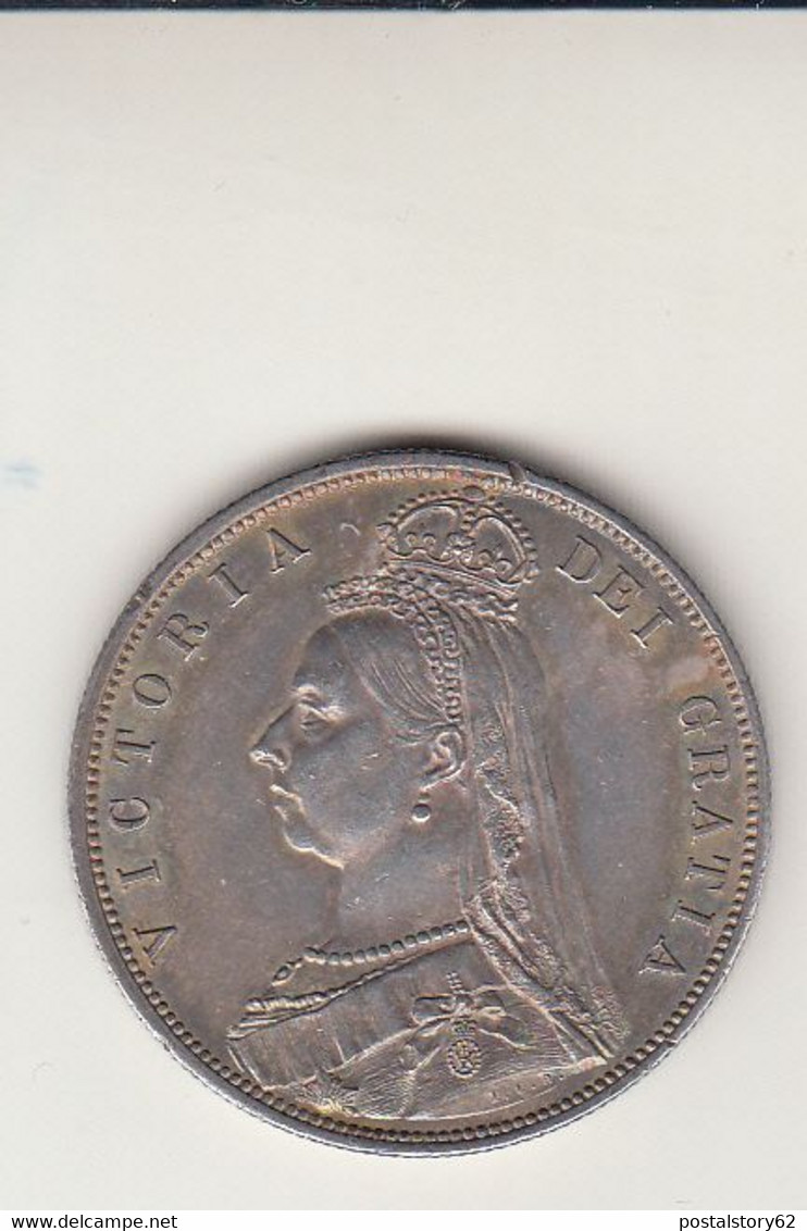 Gran Bretagna - Regina Vittoria - Half Crown 1887 - Mezza Corona. Spl/Fdc  Stupenda Patina Da Monetiere - K. 1/2 Crown