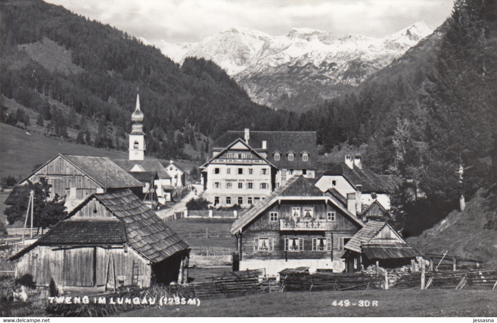 AK - TWENG Im Lungau - Ortszentrum Mit Gasthof "Zur Post" 1950 - Tamsweg