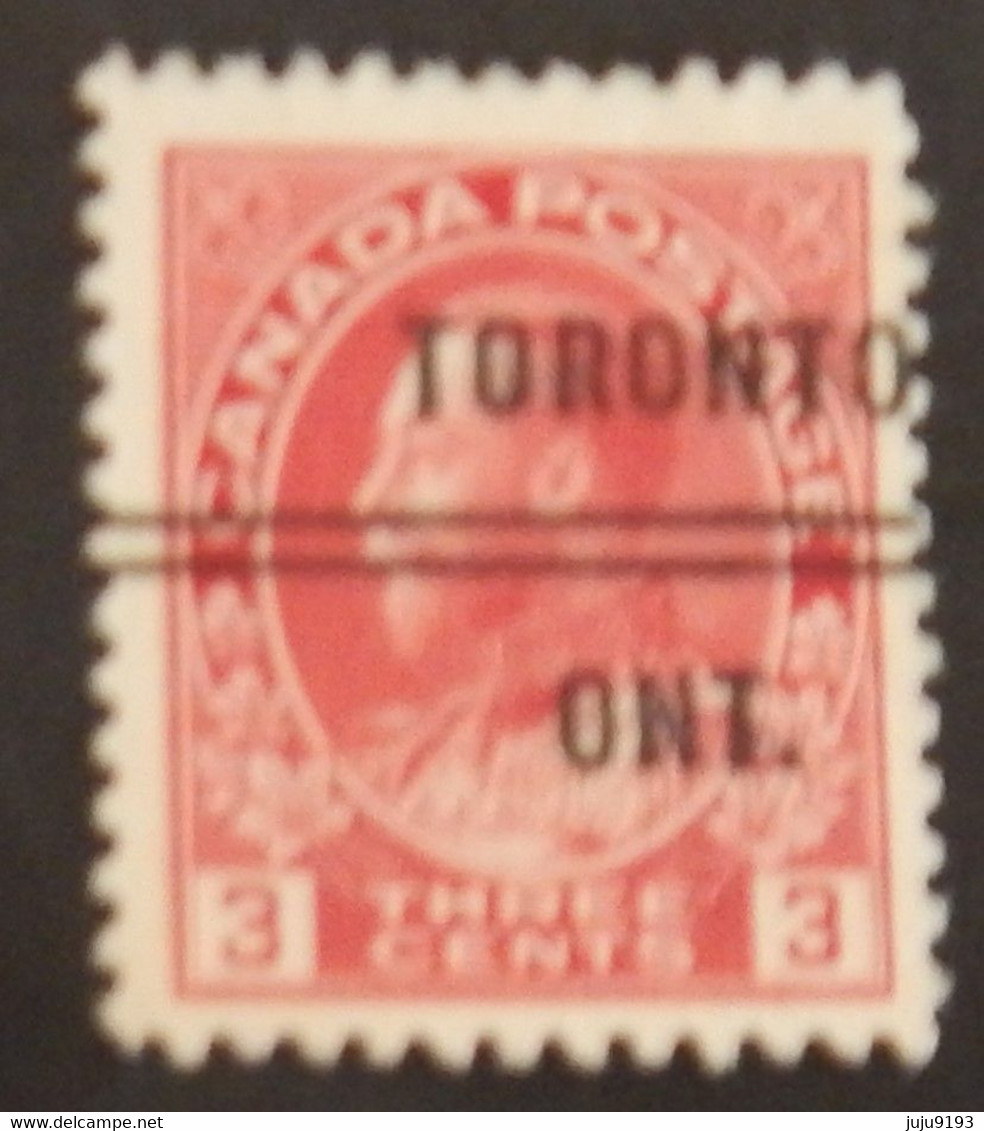 CANADA PREO YT 111 NEUF(*) "GEORGE V" ANNÉE 1917 - Precancels