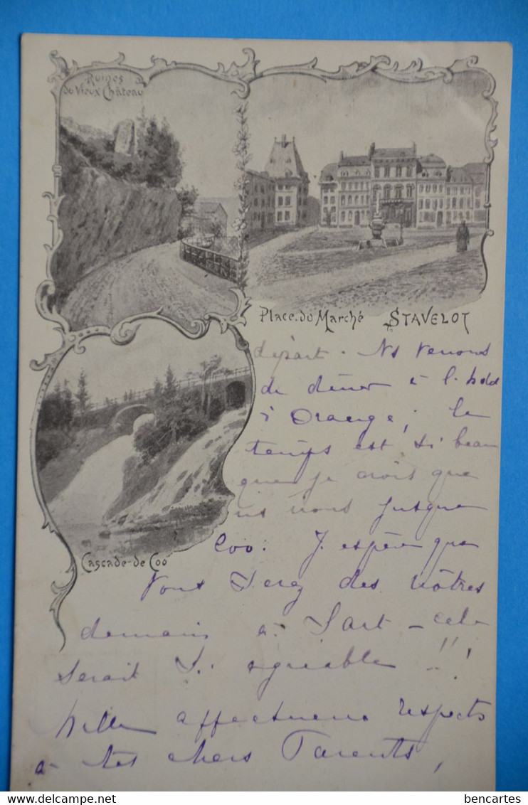 Stavelot 1900: Multivue , La Place, Les Ruines, La Cascade - Stavelot