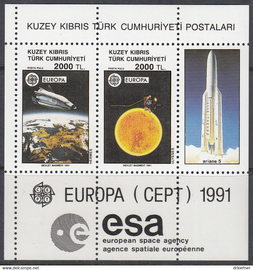 ZYPERN Türk. Block 9, Postfrisch **, Europa CEPT: Europäische Weltraumfahrt., 1991 - Nuovi