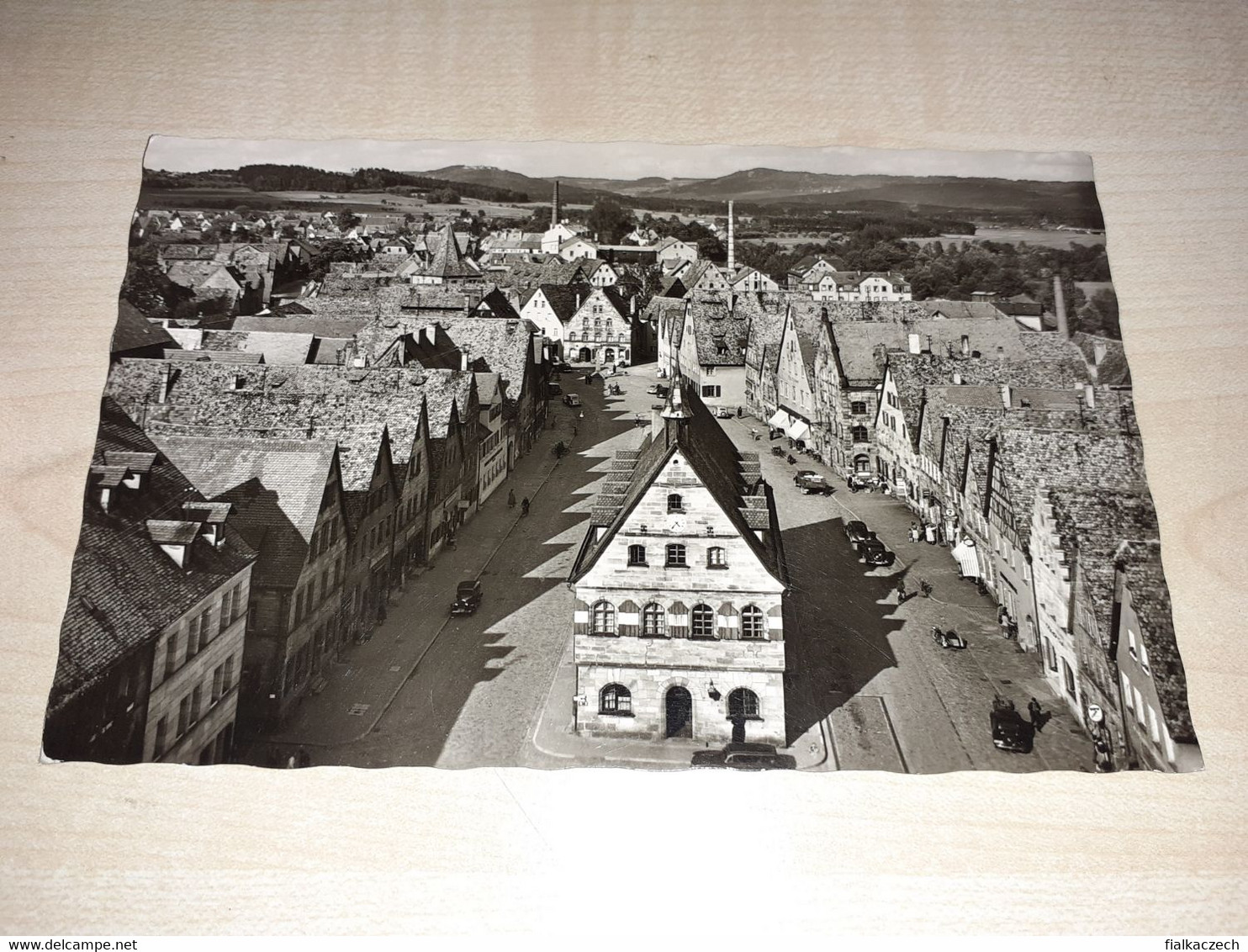 Lauf An Der Pegnitz, Blick Vom Kirchturm, Germany, Stamp Gasthof Weisses Rob, Marktplatz 41, Georg Behringer - Lauf